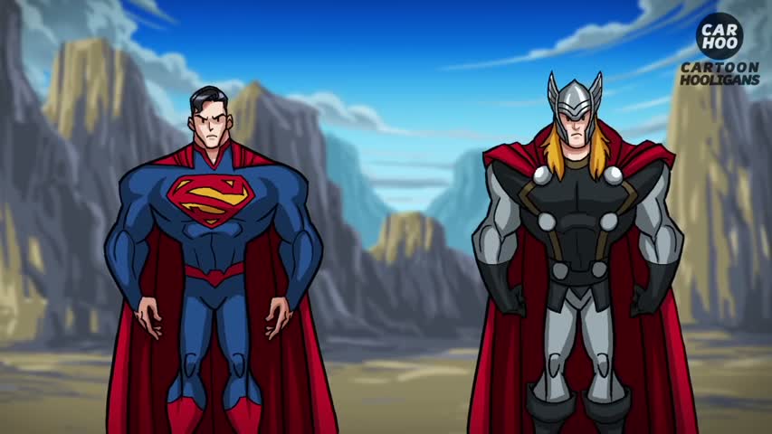 GOKU x LUFFY vs SUPERMAN x THOR [ DBS / Superheroes Parody ]