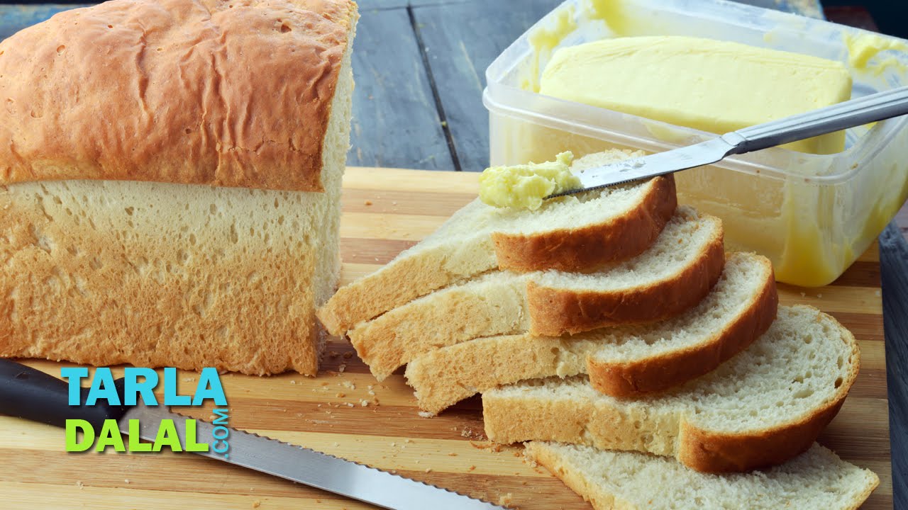 Bread Loaf, Basic White Bread Loaf by Tarla Dalal