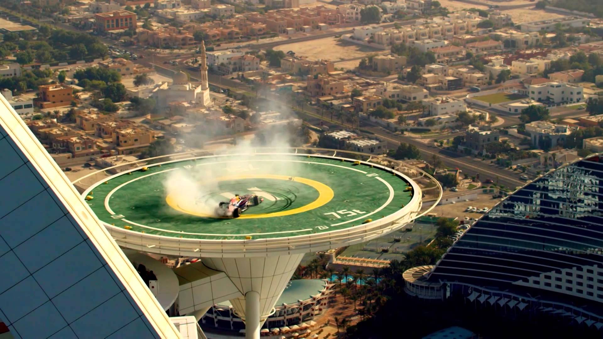 Red Bull Racing F1 Stunt on Burj Al Arab Helipad (Official Video)