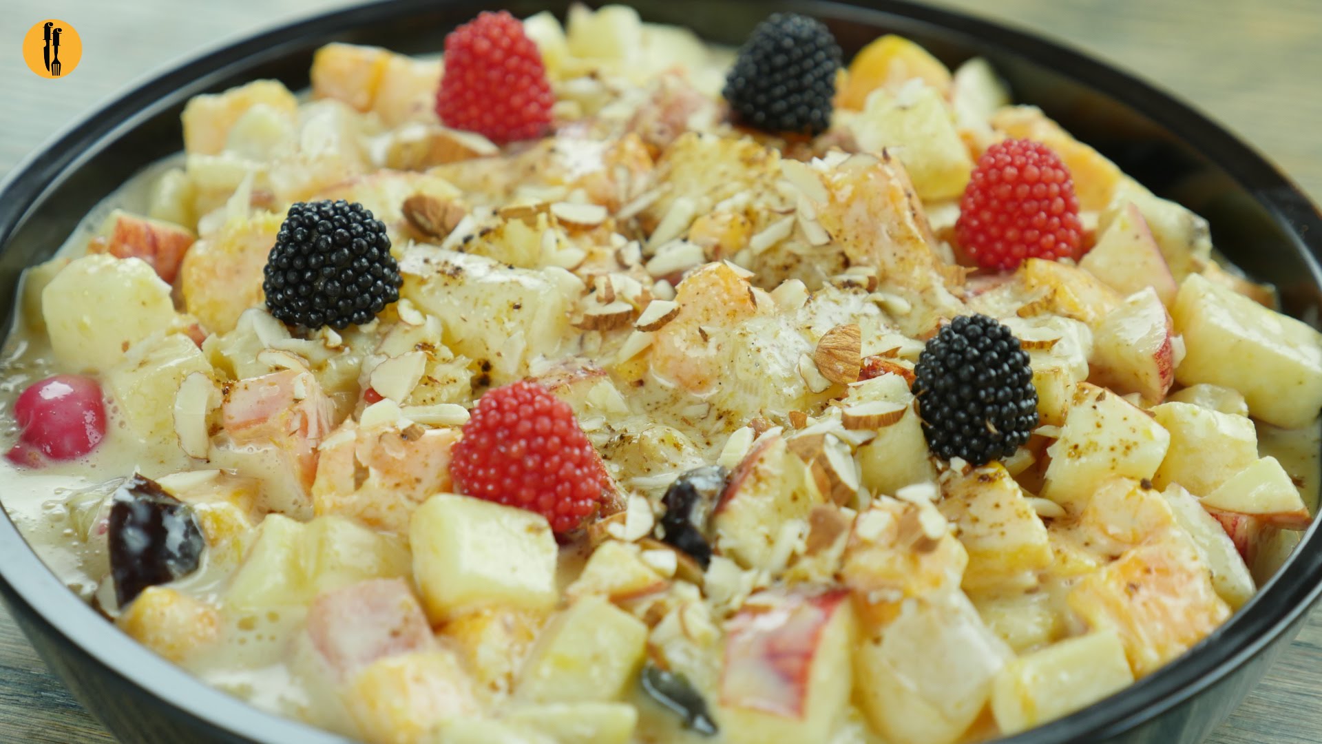 Easy and Quick  Cream Fruit Chaat Recipe - Food Fusion