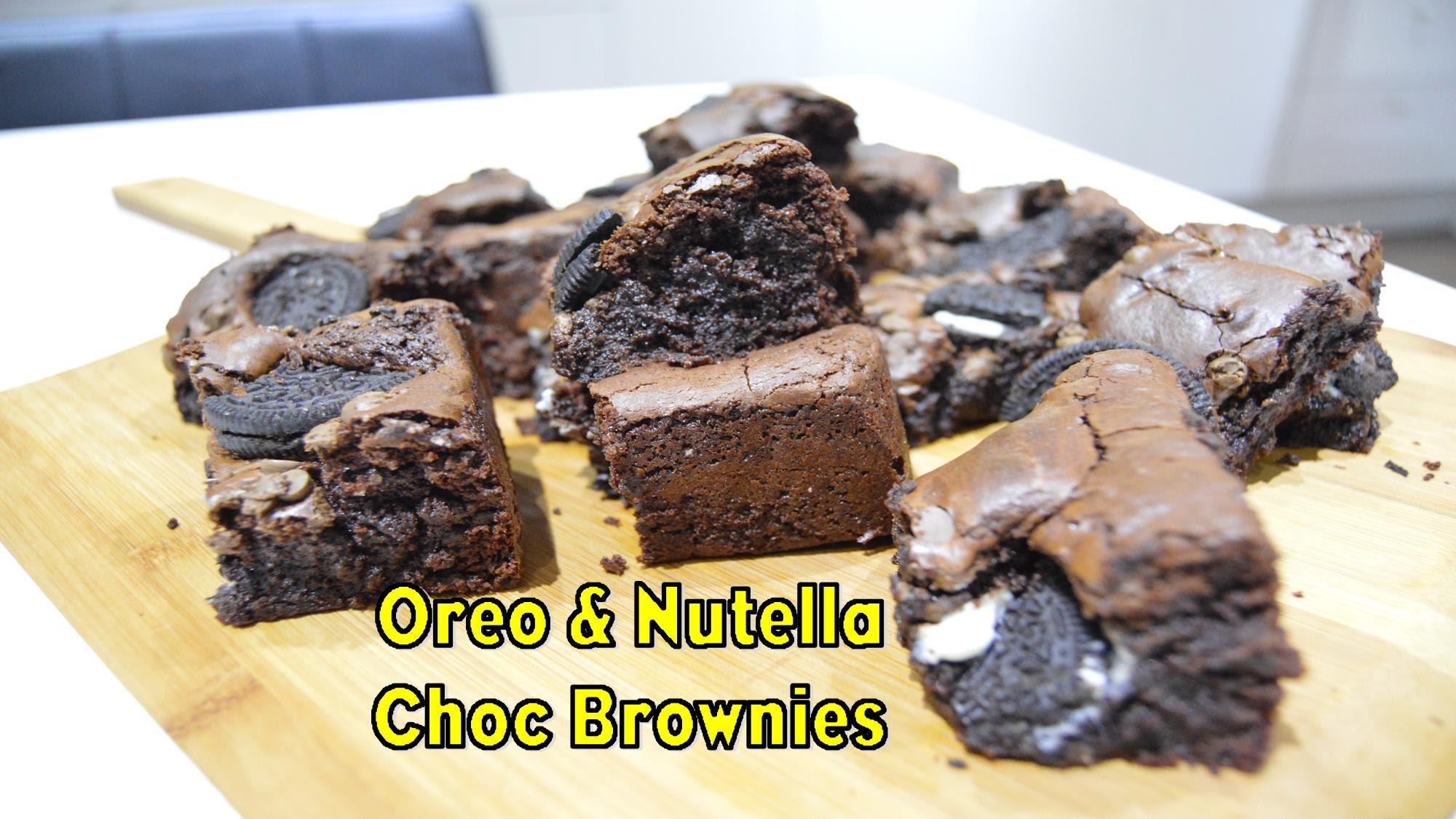 Chocolate Oreo Brownies with Nutella Recipe | Cook with Anisa