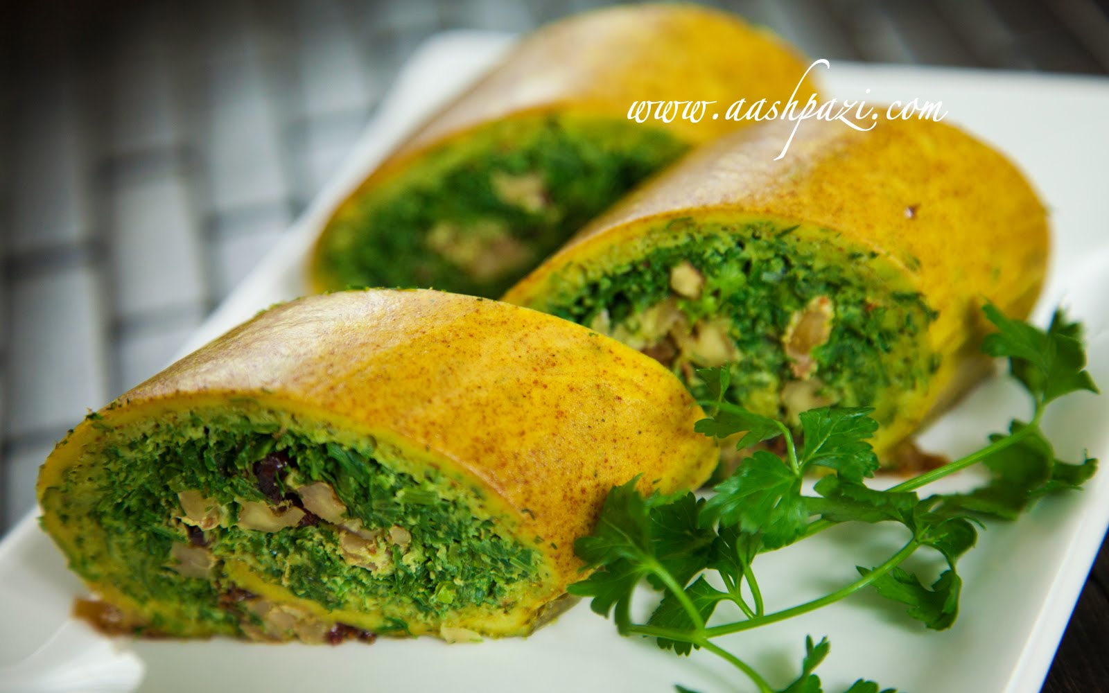 Vegetable Roll Up (KooKoo Sabzi Roll Up) Recipe
