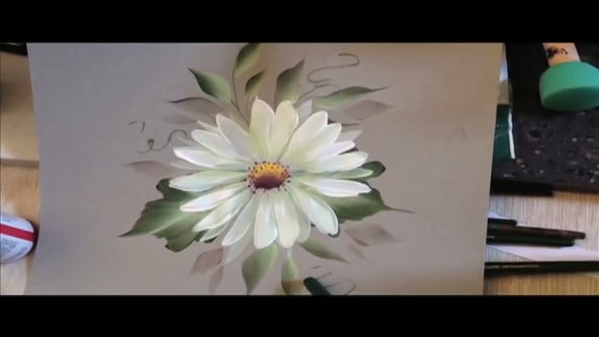 One Stroke- How To Paint A Daisy 