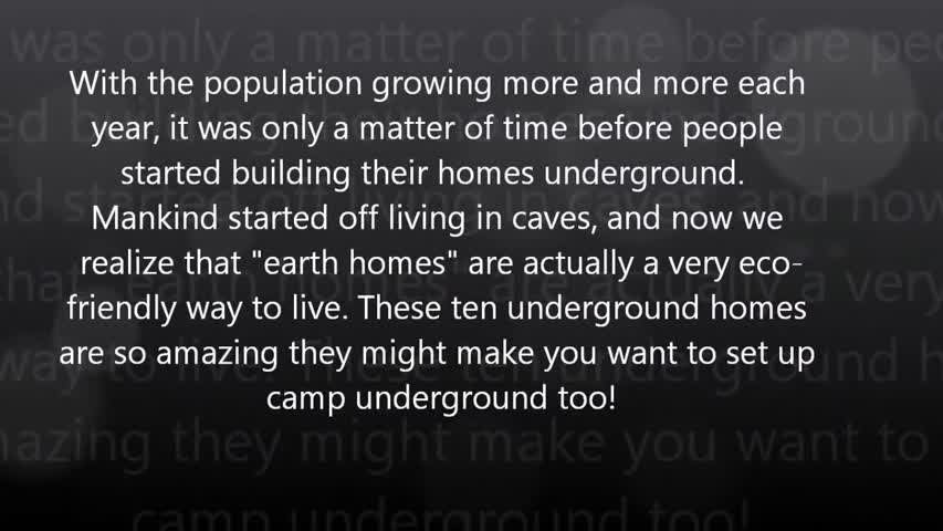 Amazing Underground Homes HD 2015