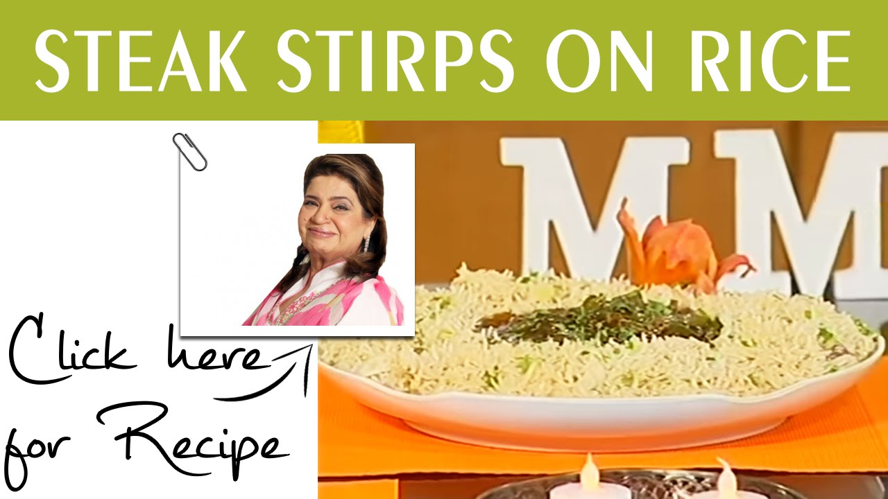 Masala Mornings Recipe Steak Stirps on Rice by Chef Shireen Anwar Masala TV 22 August 2016