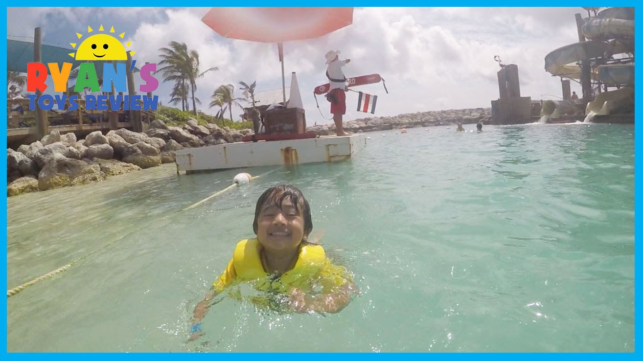 Family Fun Beach Water Slide for kids Chocolate Egg Surprise Toys Marvel SuperHero Ryan ToysReview