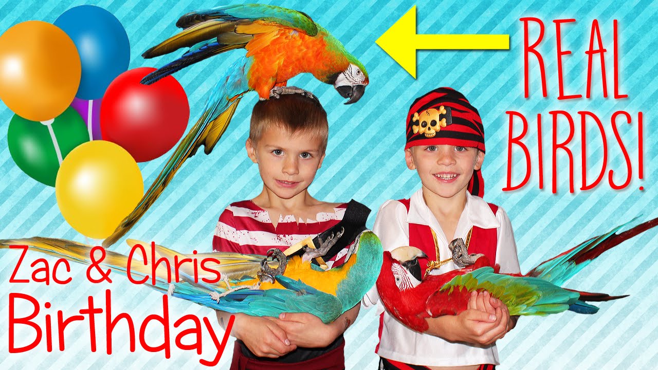 Birthday Party Time!! TWINS Best-Ever Pirate & Parrots Party Games Cake Fun