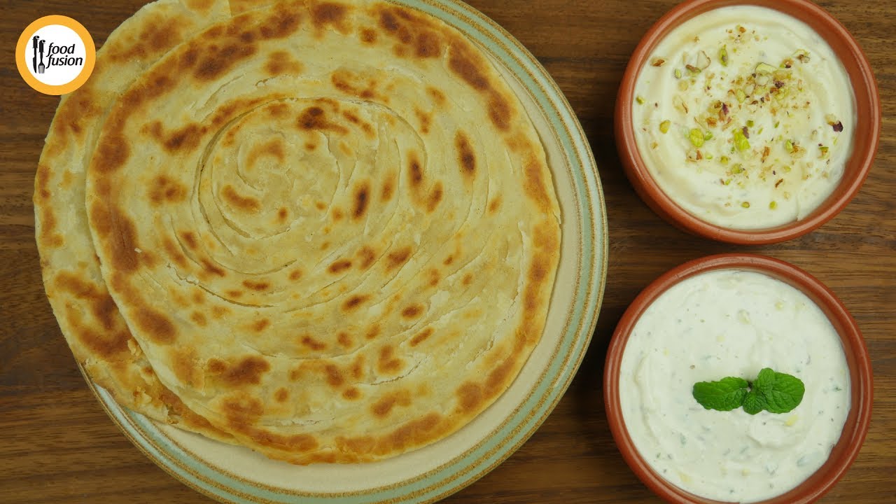 Lacha Paratha wtih Creamy Dips Recipe By Food Fusion