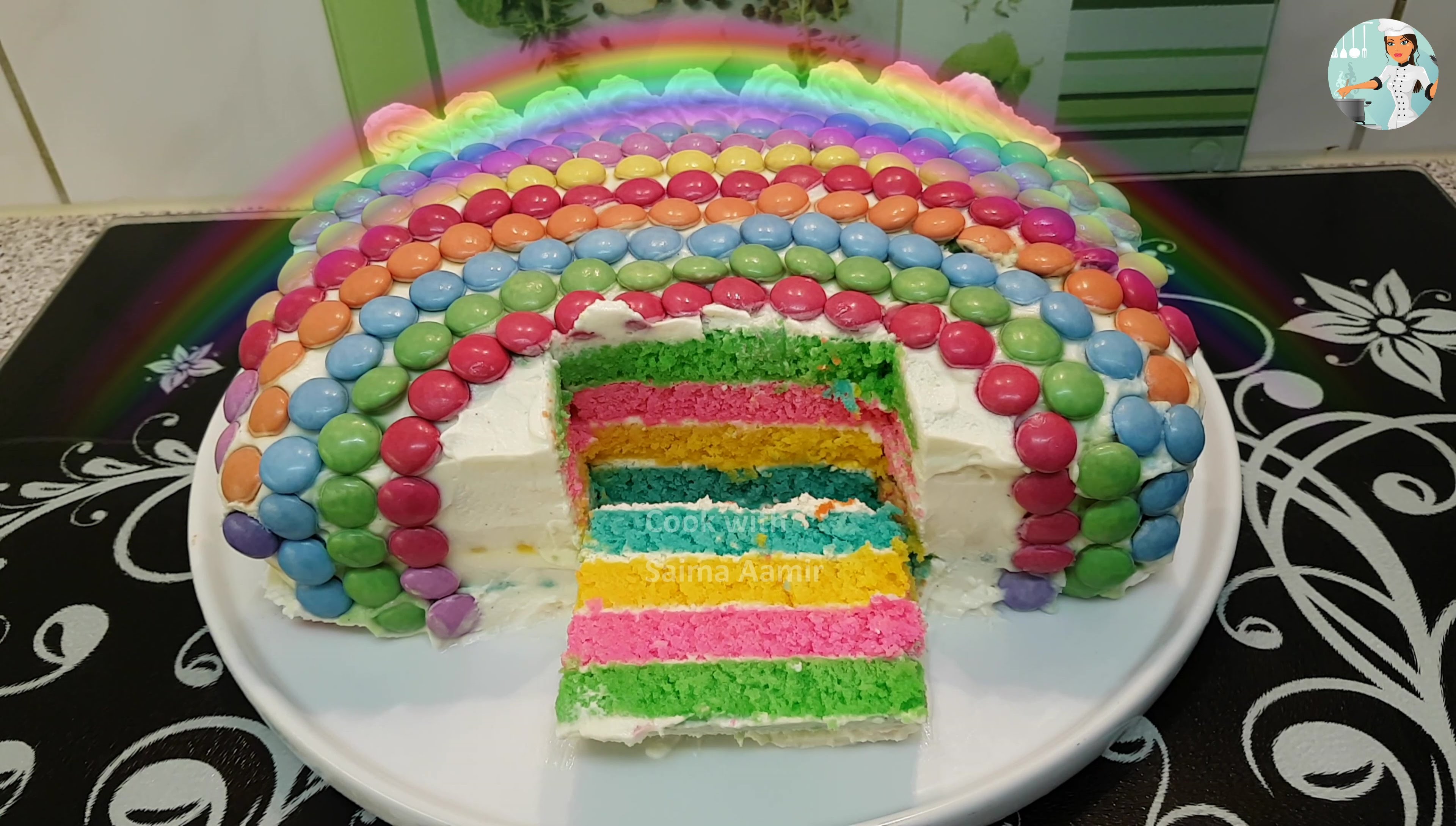Rainbow Cake رینبو کیک / Cook With Saima