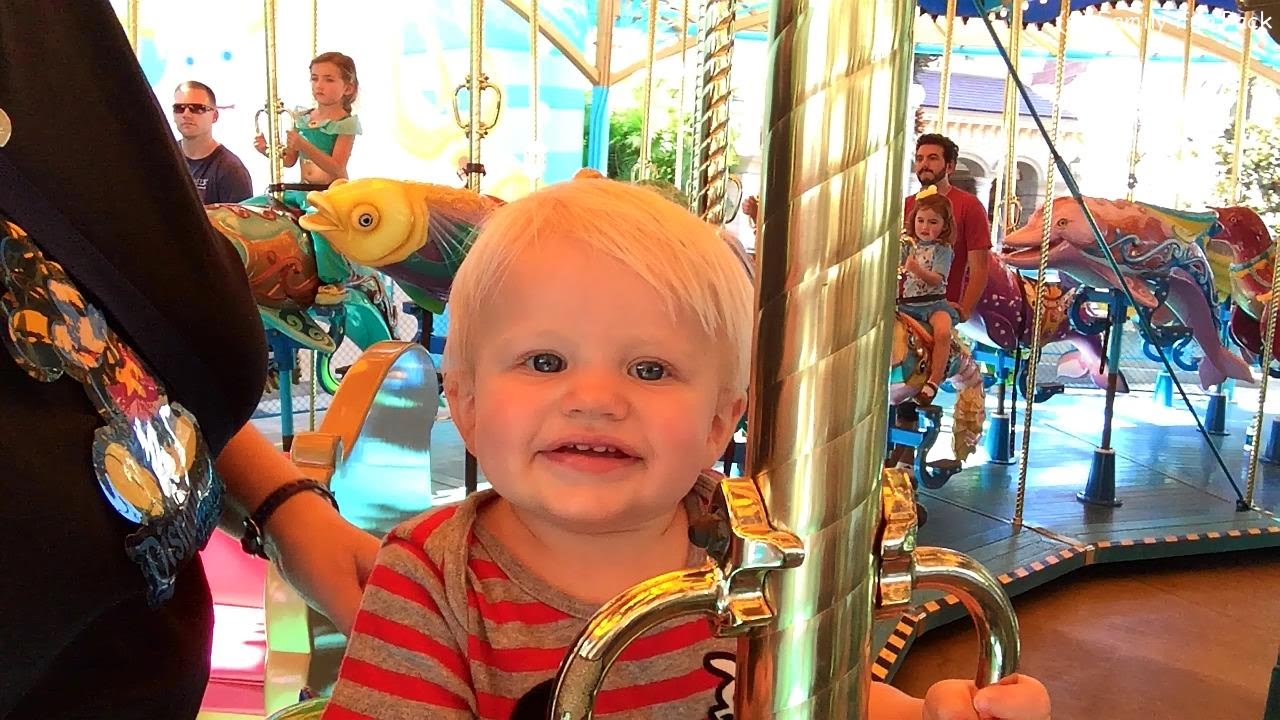 Michael Rides the Carousel at Disneyland