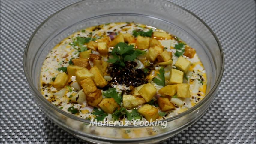 Aaloo ka Raita ( potato and yogurt dip )