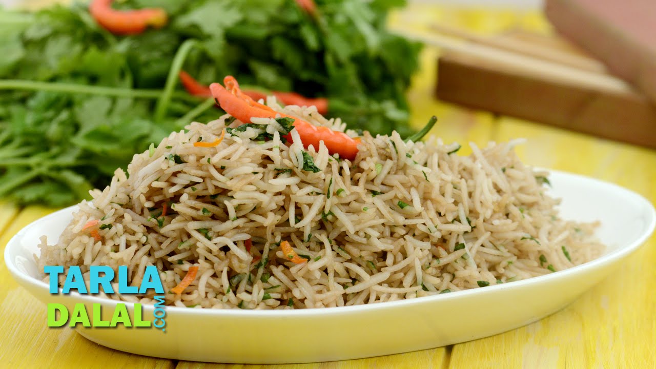 Chilli Coriander Fried Rice by Tarla Dalal