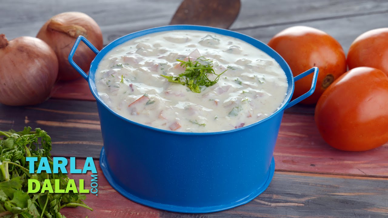 Tomato Onion Raita by Tarla Dalal