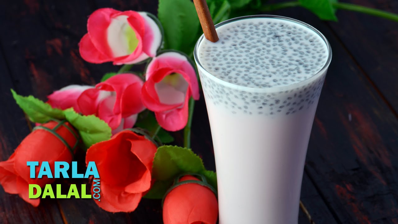 Rose Milk, Rose Milk Recipe with Sabza Seeds by Tarla Dalal