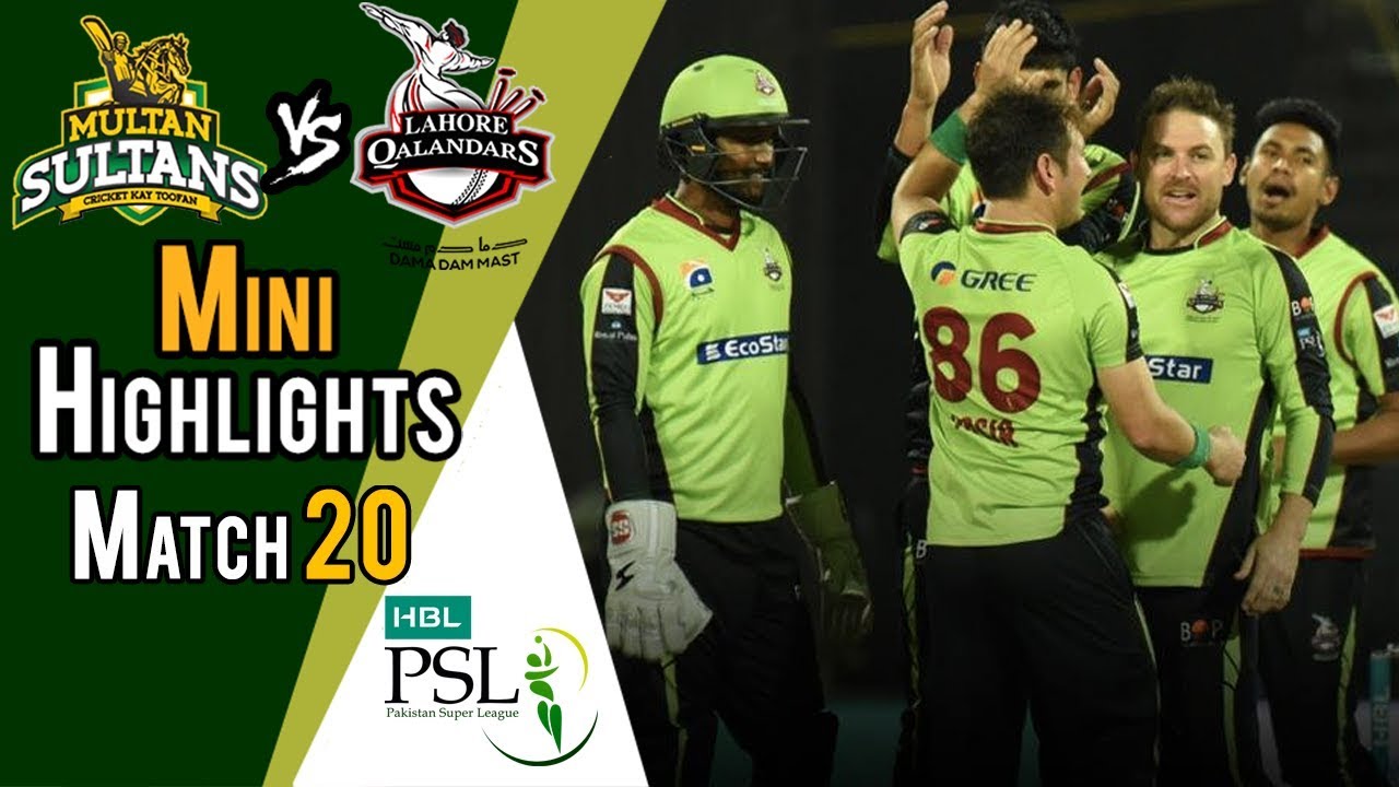 Lahore Qalandars Vs Multan Sultans  | Match 20 | 9 March | HBL PSL 2018