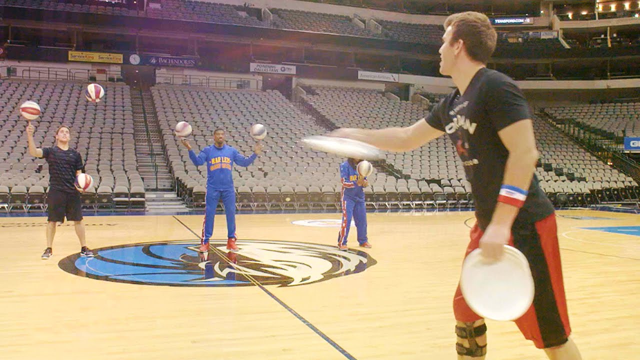 Trick Shots with Harlem Globetrotters Brodie Smith