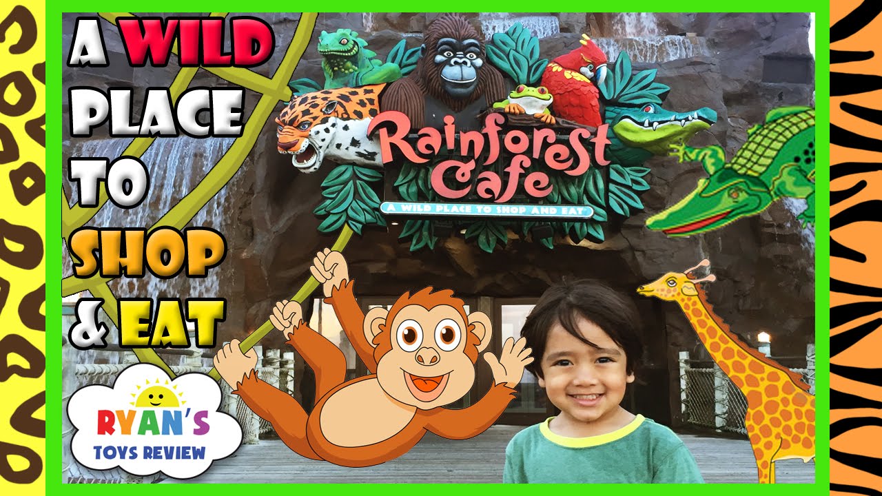 Rainforest Cafe Family Fun Theme Restaurant Animals Amusement Ride Toys for Kids Ryan ToysReview