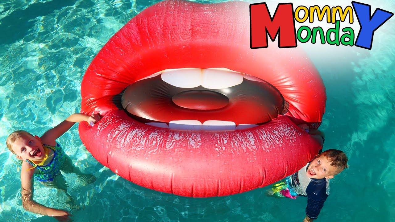 THERE'S GIANT LIPS IN OUR POOL! || Mommy Monday