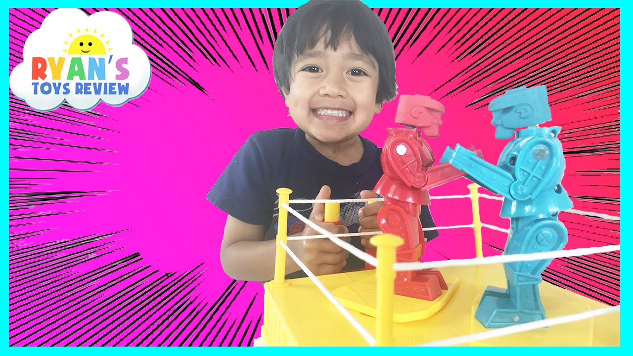 Rock 'em Sock 'em Robots Family Fun Classic Game for kids Surprise Toy Car Ryan ToysReview