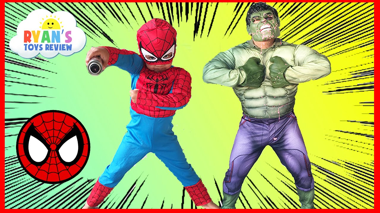 The Hulk in Spiderman House Steal Egg Surprise Toys Ryan ToysReview
