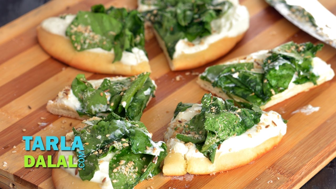 Spinach and Yogurt Flat Bread by Tarla Dalal