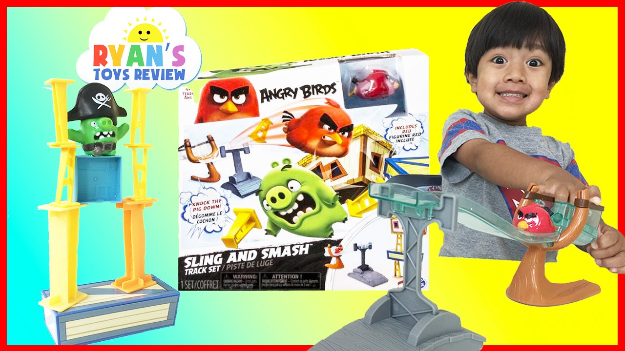 Angry Birds Sling and Smash Track Set Red and Chuck McDonald Happy Meal Toys Ryan ToysReview