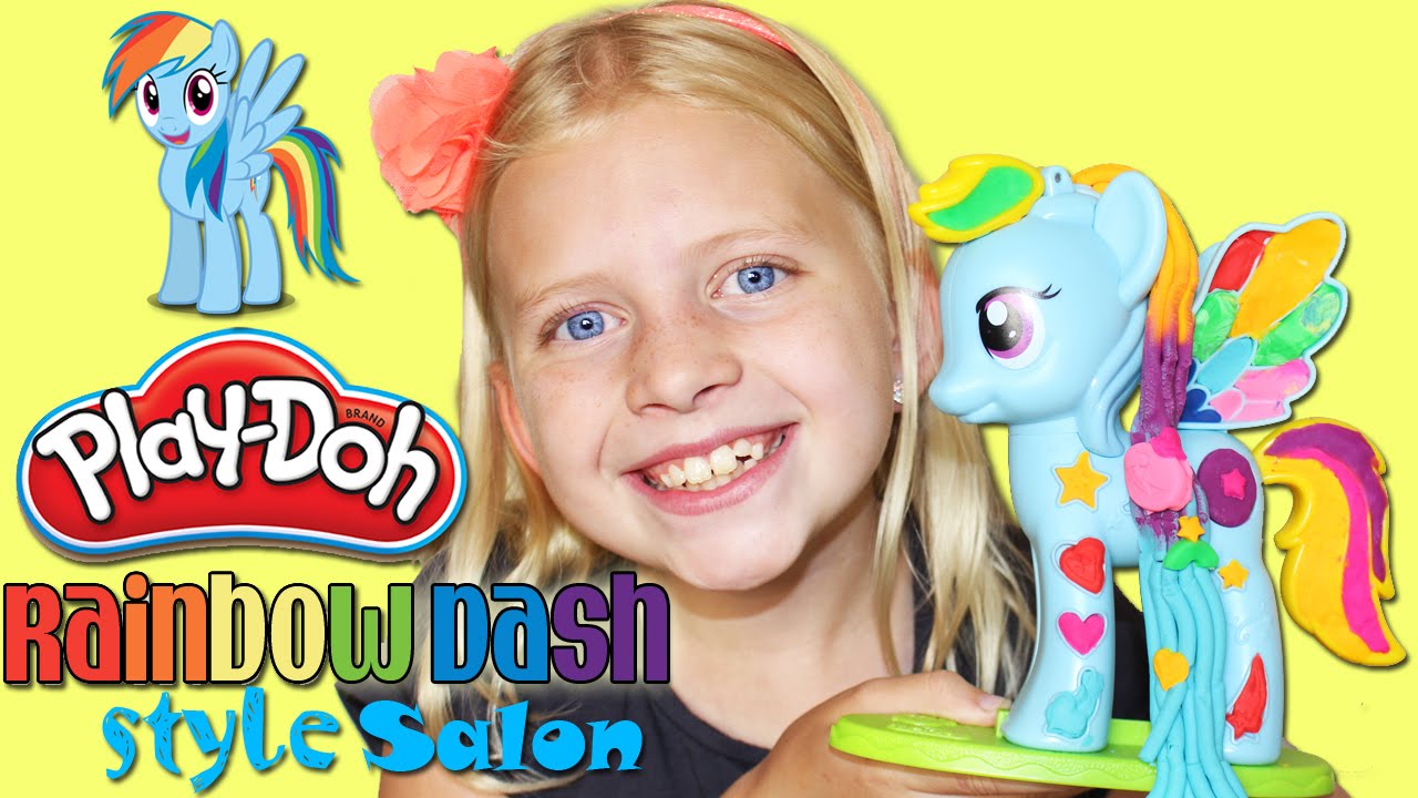 Play-Doh Rainbow Dash My Little Pony Style Salon GROWING HAIR!!