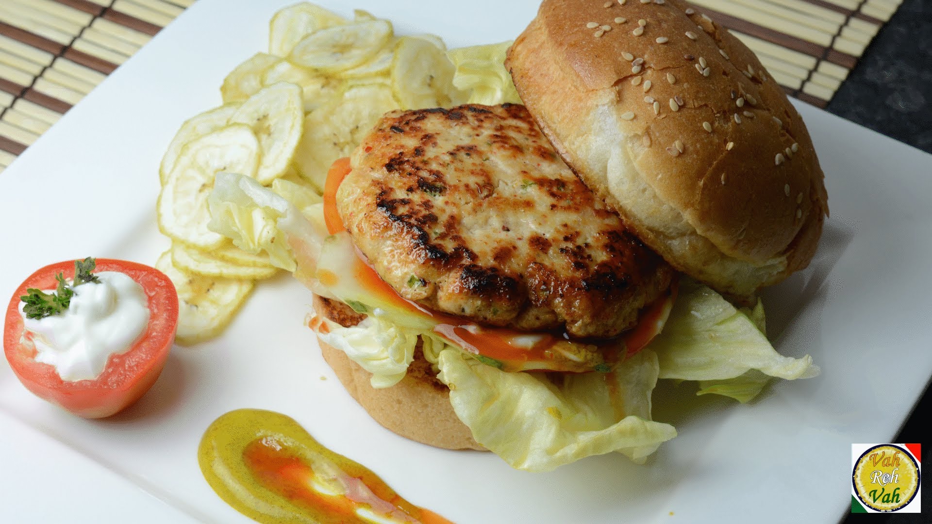 Chicken Burger - By VahChef @ VahRehVah.com