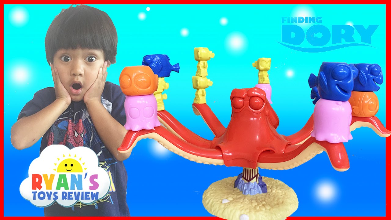 FINDING DORY GAME Disney Pixar Finding Nemo Egg Surprise Toys Family Fun Game Night Ryan ToysReview