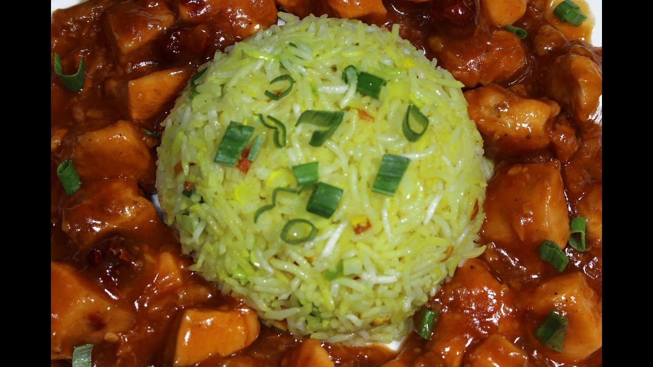 Chicken manchurian with vegetable fried rice