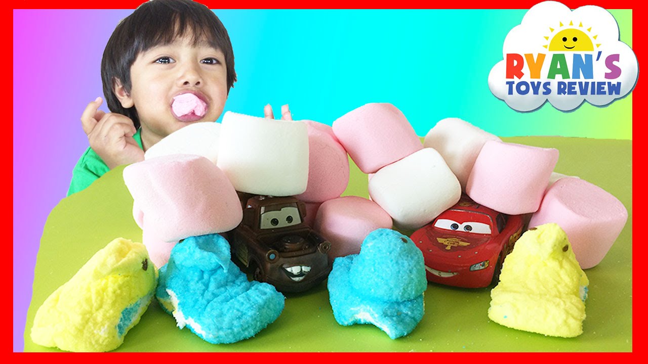 Marshmallow in a vacuum Easy Science experiment for kids Chubby Bunny Challenge Disney Cars Toys