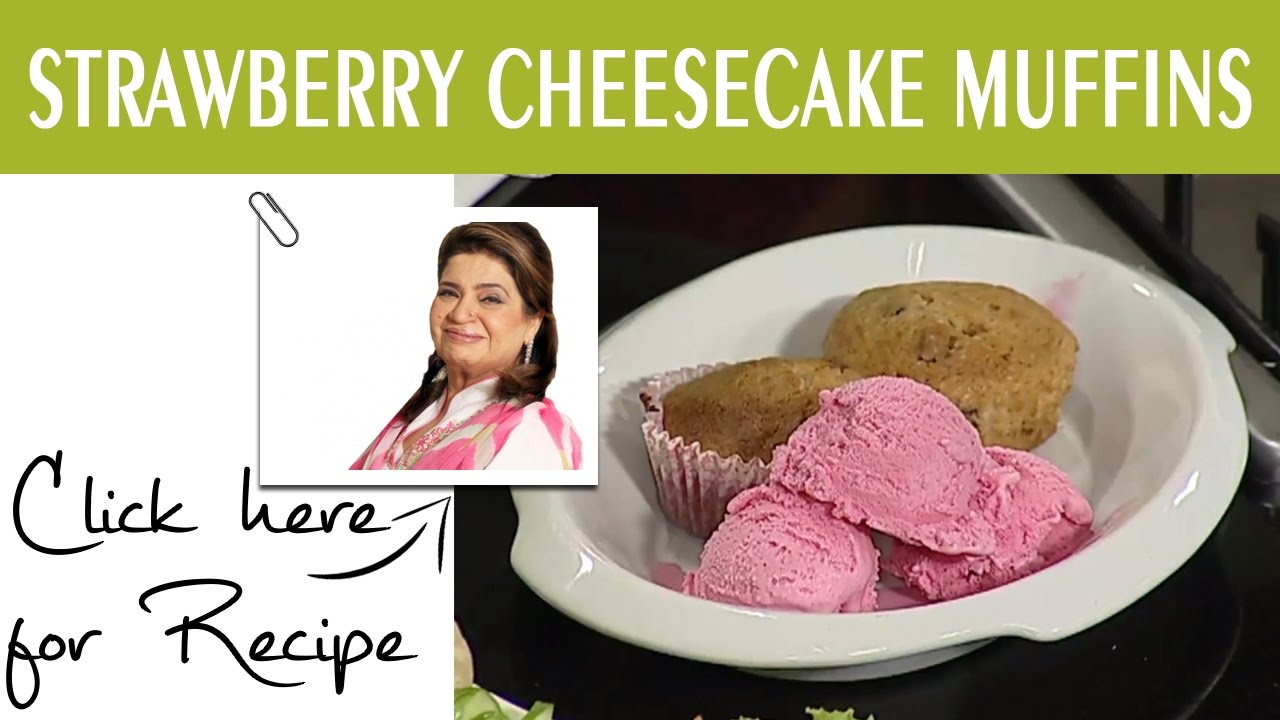 Masala Mornings Recipe Strawberry Cheesecake Muffins by Chef Shireen Anwar Masala TV 24 October 2016