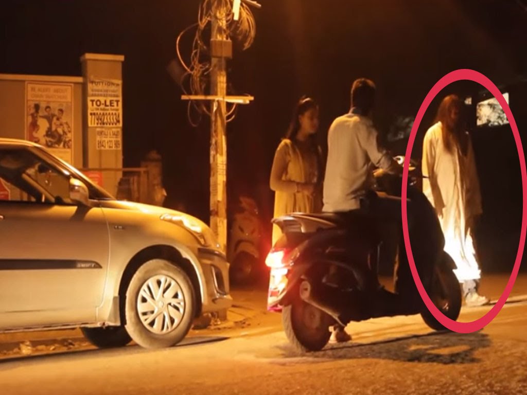 Funny Ghost Pranks Flying Ghost In High Way at Midnight